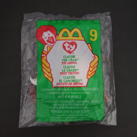 (3/$13) TY McDonald’s  Beanie Claude the Crab - Picture 1 of 3